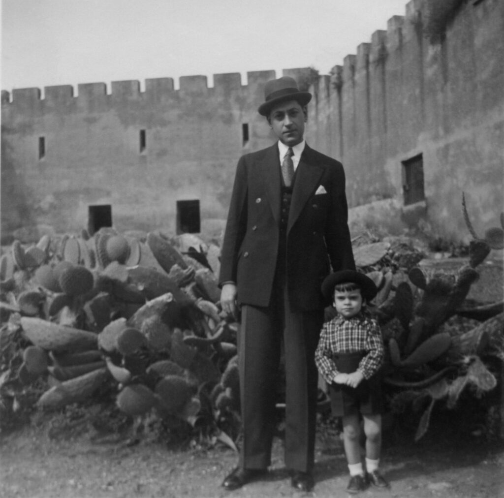 Nuno and Papa in the Castle Garden, Somewhere in Portugal, circa 1930's
